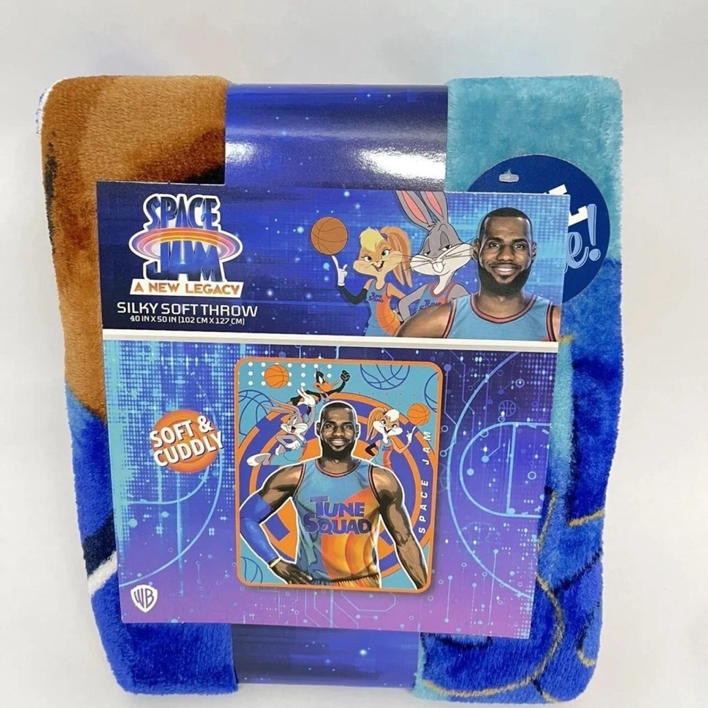 Space Jam: A New Legacy Tune Squad Silky Throw Blanket - Blue/Teal/Brown
